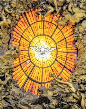 Vatican - 5 August 2017: a sculptural composition in the altar of St. Peter's Cathedral in the Vatican, created by Giovanni Lorenzo Bernin